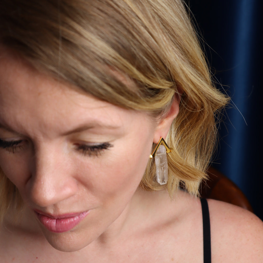 Be You, Long Gemstones for Earrings - Crystal Quartz