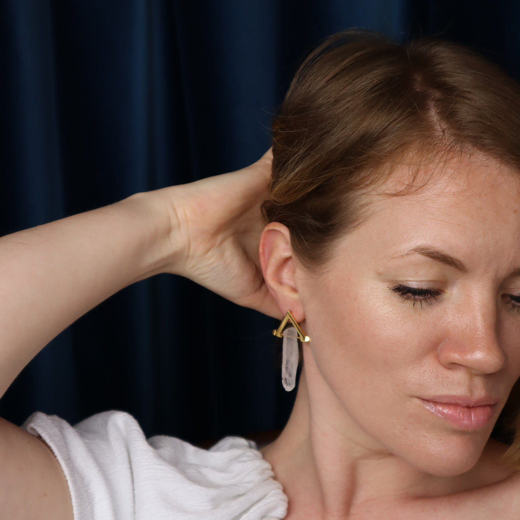 Be You, Long Gemstones for Earrings - Crystal Quartz