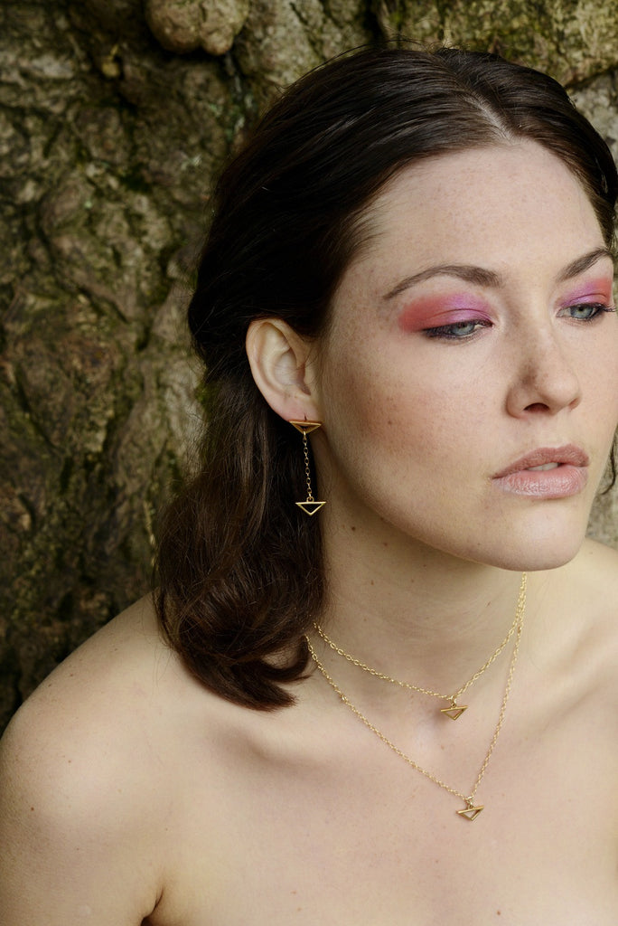 Hang Loose, Gold Drop Earrings