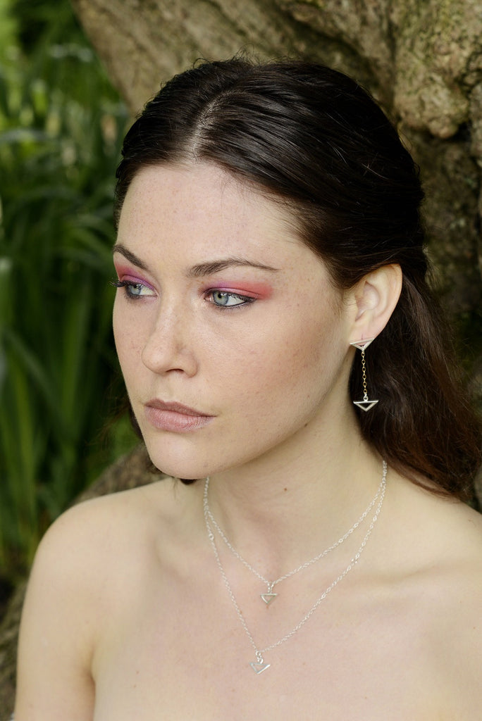 Hang Loose, Silver Drop Earrings